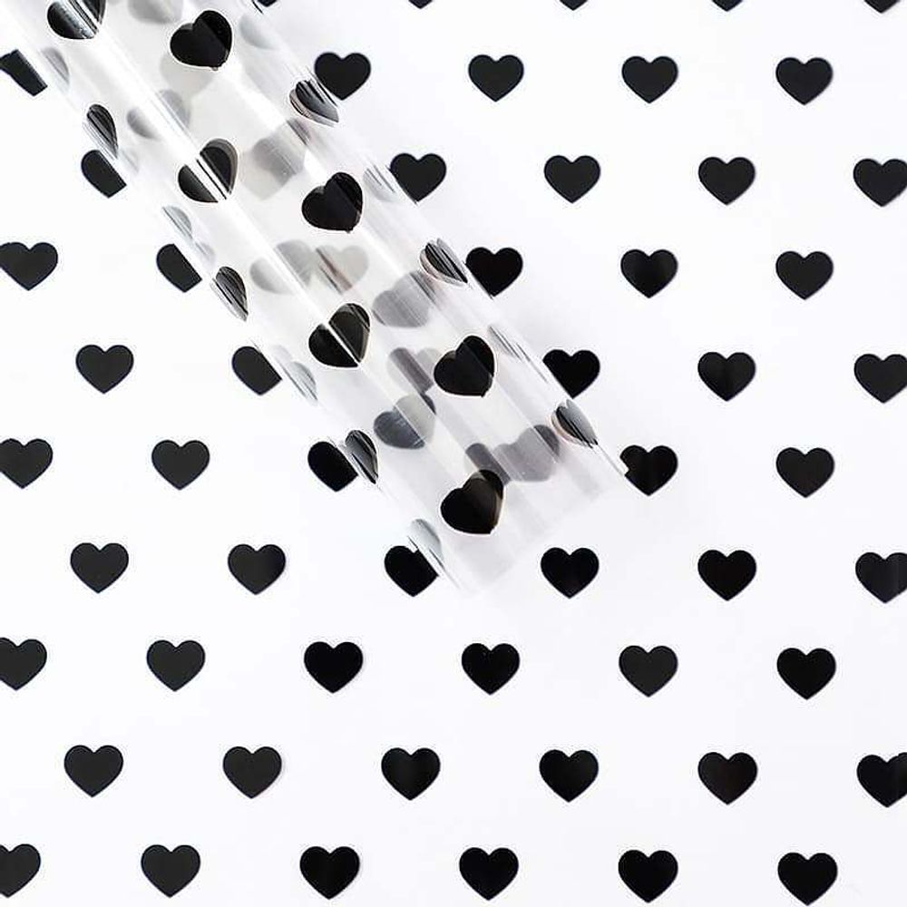 Пленка Сердца ЧЕРНЫЙ 60см*200гр