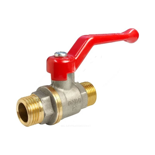 Кран латунный шаровой Valfex.220.NR1 11Б27фт1М, DN 15, PN40, никелированный штуцер-штуцер, рычаг