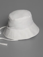 Белая детская панама на лето с завязками