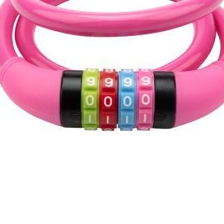 Тросовый кодовый замок взломостойкий для велосипедов и колясок 100 см розовый