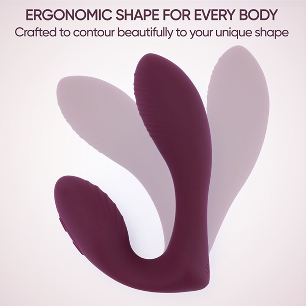 Фиолетовый вибратор 12,5см в трусики с пультом ДУ Selove DuoFlex Flexible Wearable Vibrator Purple