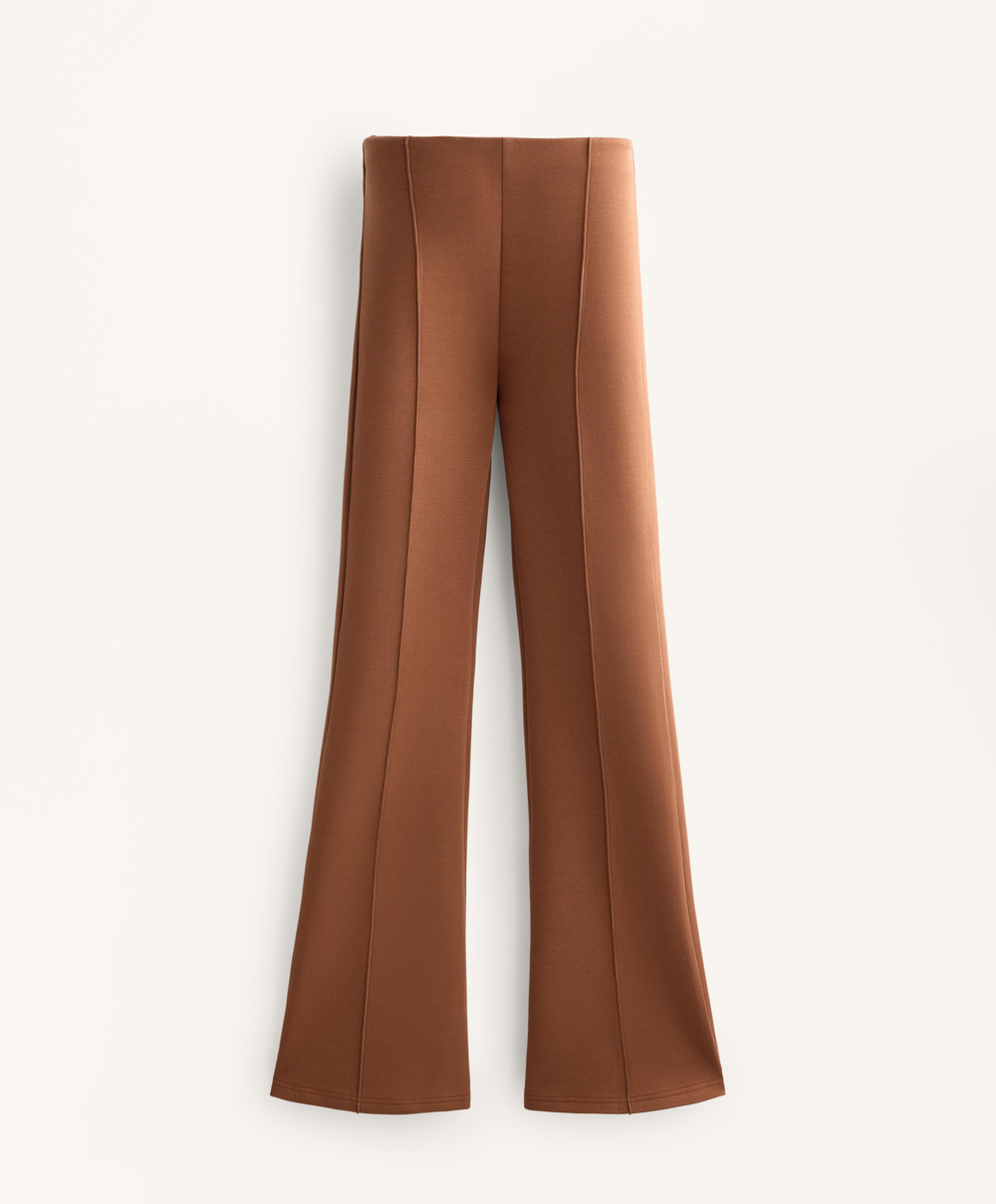 OYSHO Расклешенные брюки из хлопка, горчичный