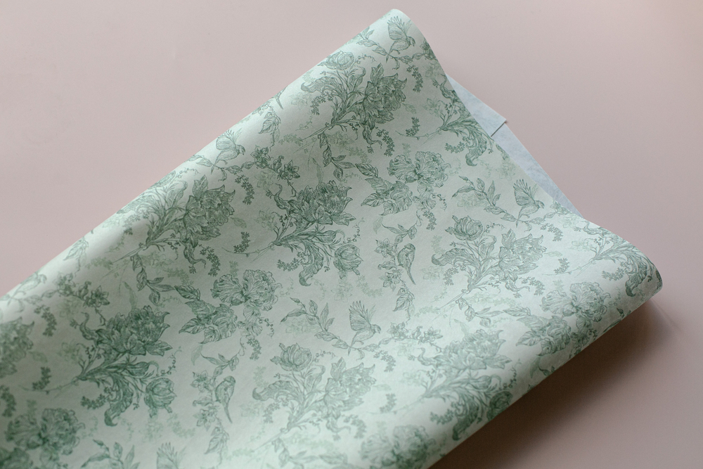 Бум-49 бумага (43х64 см) Птицы (Green) (цена за упаковку 20 листов)