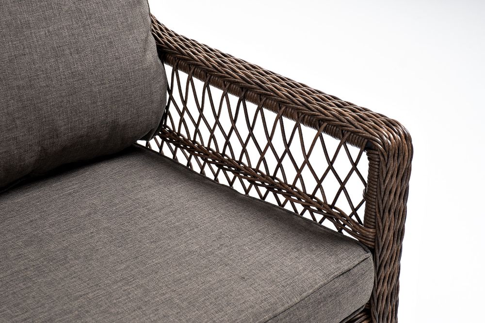 "Гранд Латте" диван трехместный из искусственного ротанга, цвет коричневый