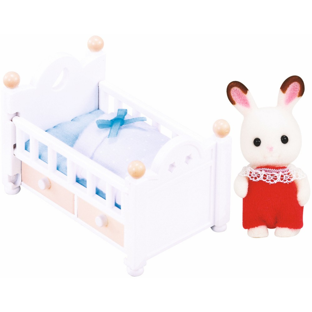 Sylvanian Families - Ребенок кроликов с шоколадными ушами с кроваткой 5017