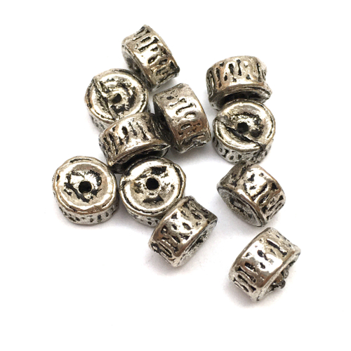 Бусины для украшений "Витиеватость" 8х5 мм (10 шт), под серебро