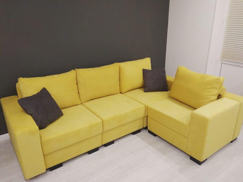 Санремо модульный Вариант 2 Диван угловой Наполнитель: ППУ+ELAX+HR Угол : Г кат.400 ткань Бест 02