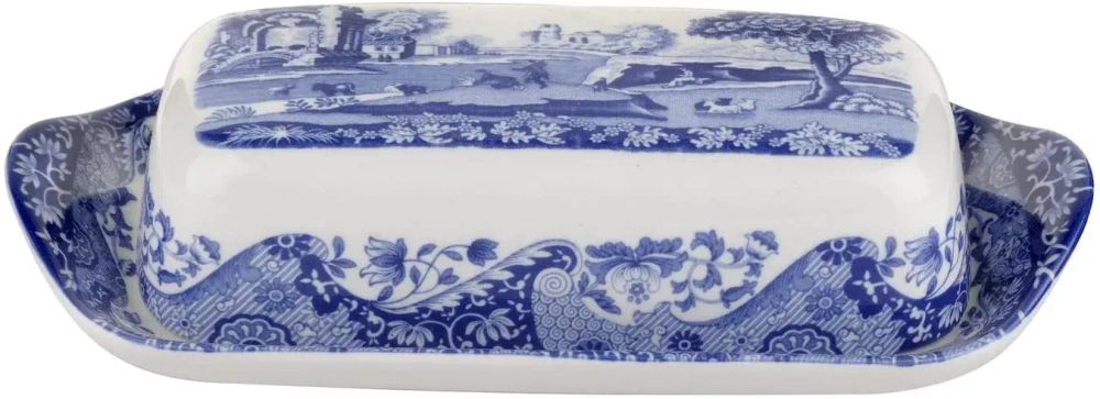 Spode Синяя итальянская масленка 20х10см.