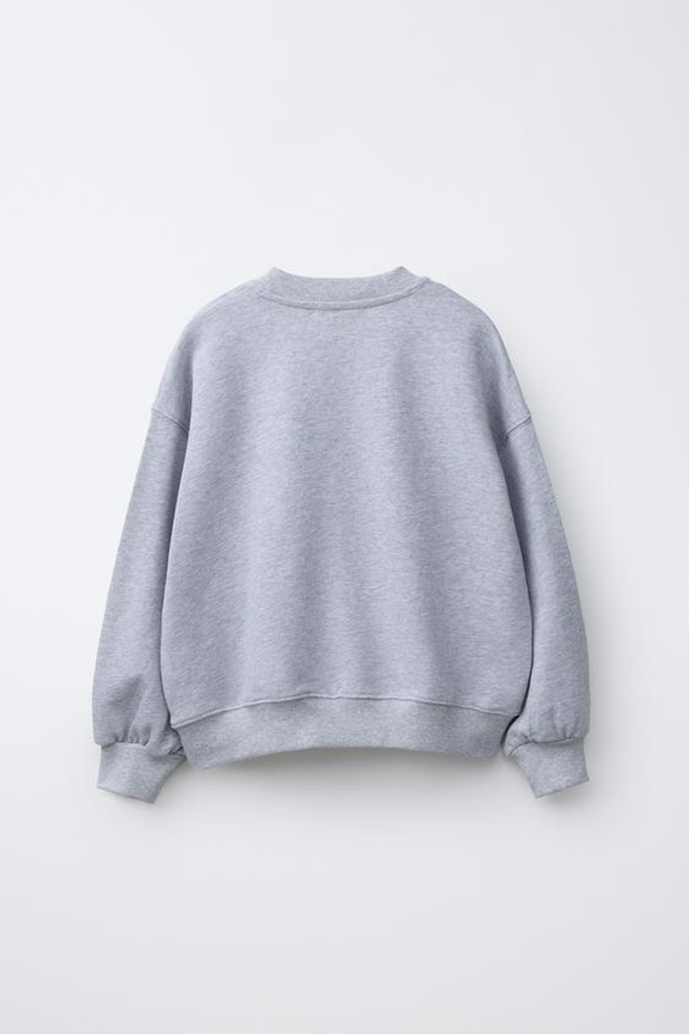 ZARA ТОЛСТОВКА С ПРИНТОМ «TEAM SIX SEVEN», СЕРЫЙ МЕЛАНЖ