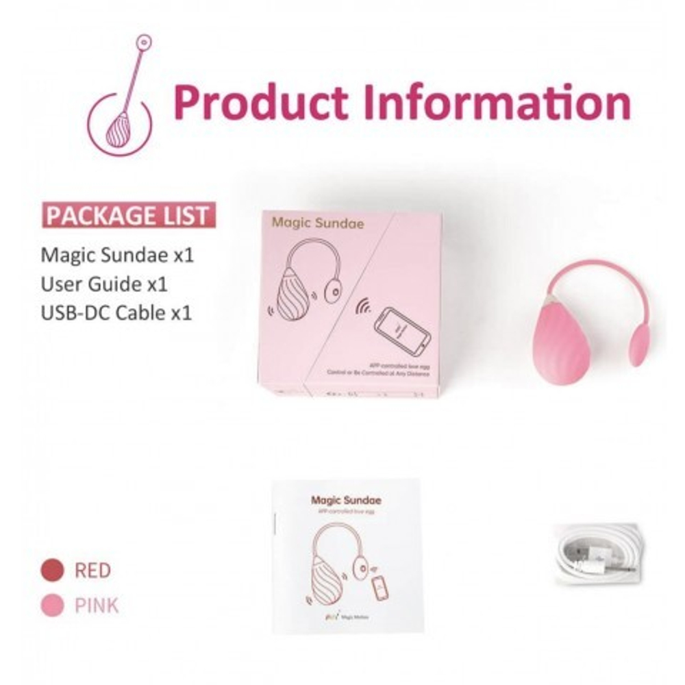 Виброяйцо Magic Motion Sundae App, розовое