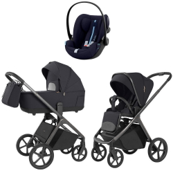 Коляска Carrello Vector 2025 CRL-6551 и автокресло Cybex Cloud G i-Size Ocean Blue Plus 3 в 1 Shadow Black