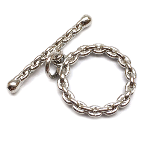 Замок - тоггл "Цепь" 16х14 мм, родий