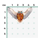 Брошь-подвеска «Сова» из красного золота с янтарём и фианитами