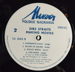 Винтажная виниловая пластинка LP Dire Straits Making Movies (Польша 1991)