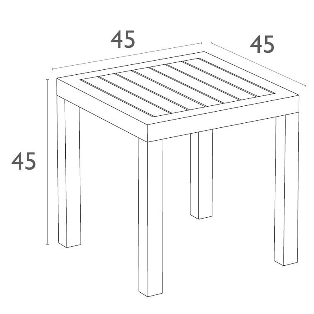 Столик пластиковый журнальный Siesta Contract Ocean Side Table, темно-серый