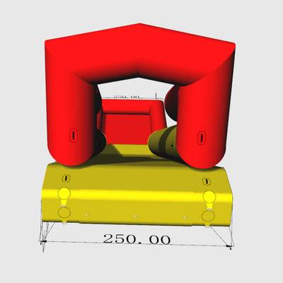 Надувная прямая водная горка для вышки (опоры) «Стрела» с бассейном, 14*2,5*5 м