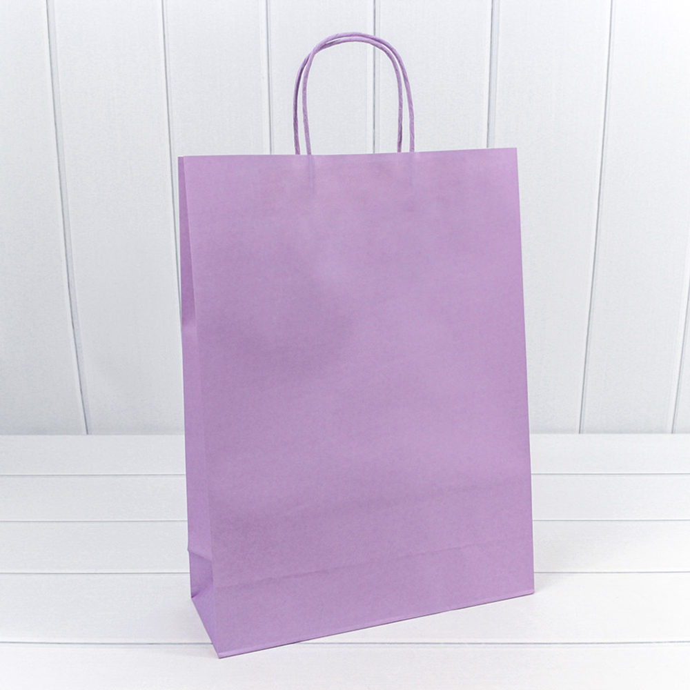 Пакет подарочный 31х42х11.5см (Сиреневый, Крафт)