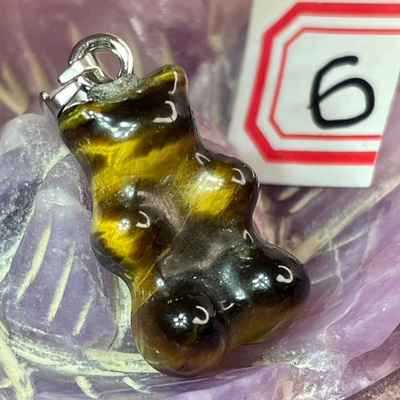 36941 Тигровый глаз Кулон Мишка 10*17мм