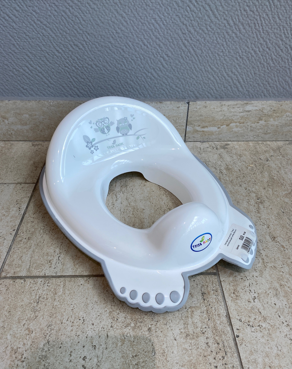 Накладка на унитаз  "Совы" нескользящая (white-белый)