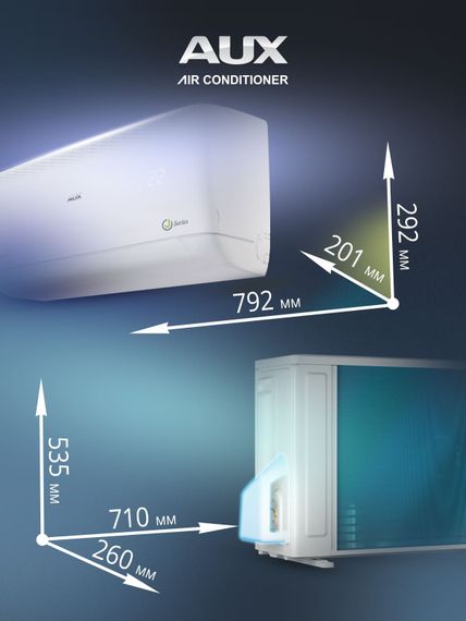 Настенная сплит-система AUX ASW-H12A4/JD-R2DI (v1) + AS-H12A4/JD-R2DI (v1), белый — (18)
