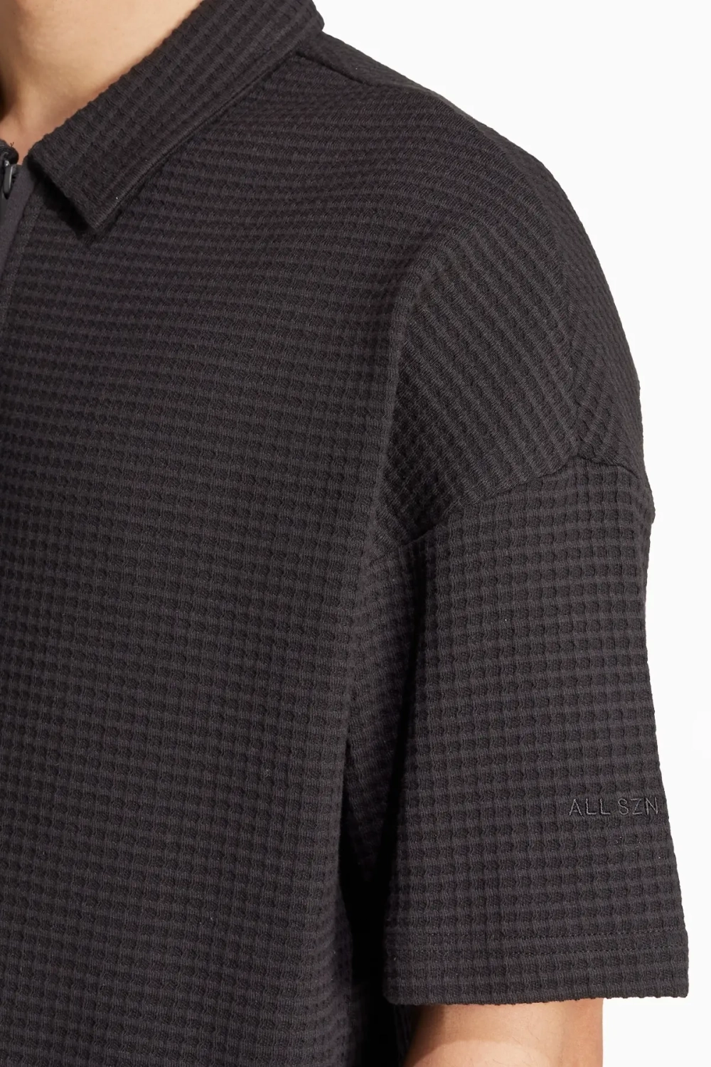 Футболка adidas Waffle Knit Polo Polo - черный