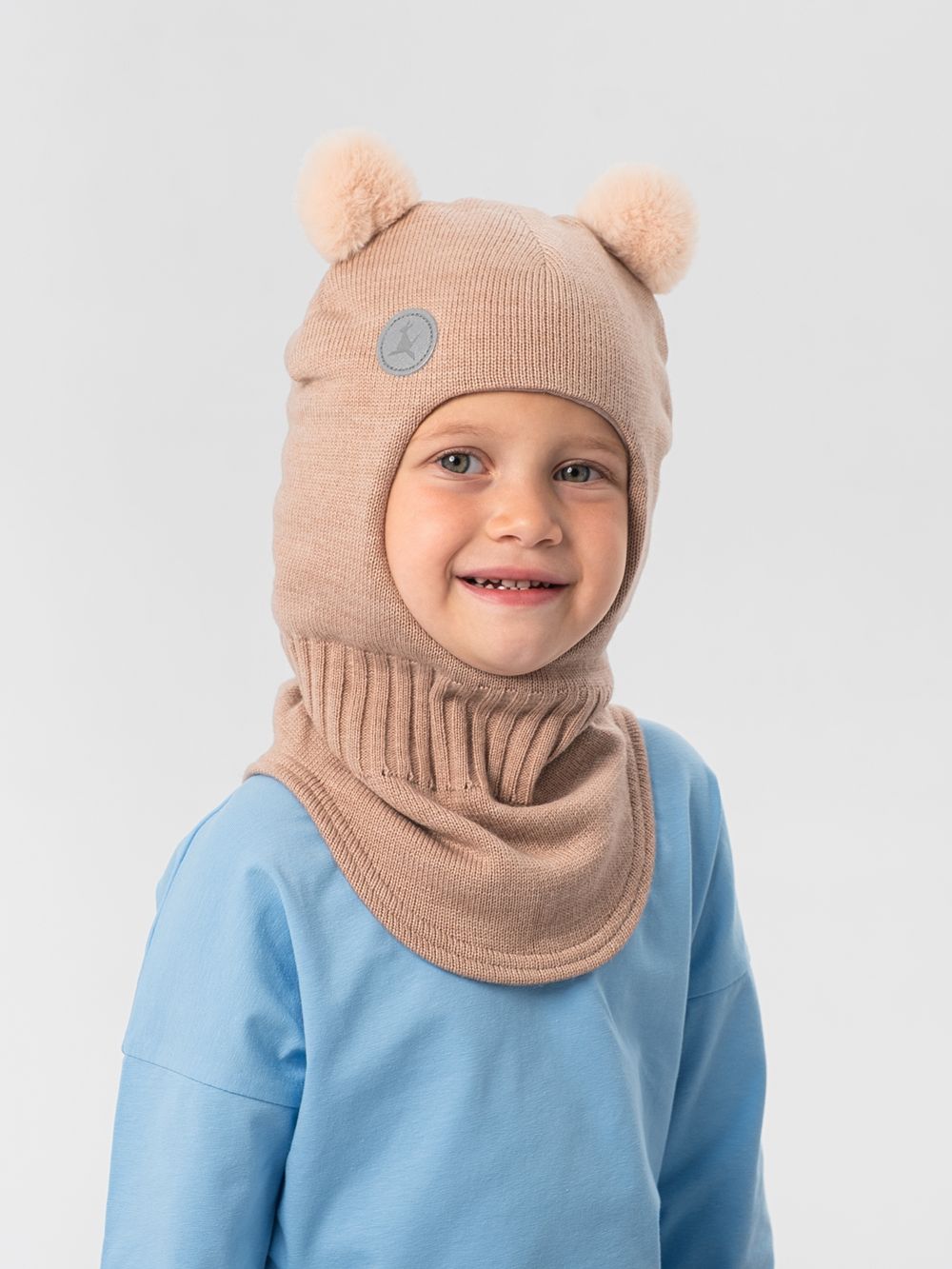 Шлем зимний вязаный (Бархатный беж) МИО