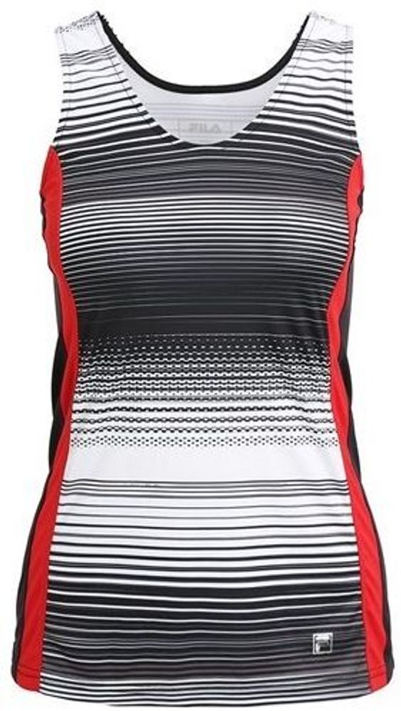 Женский топ теннисный Fila Top Taria - black/white stripe