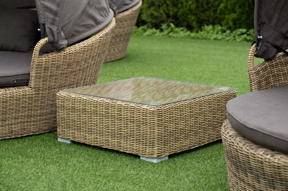 "Лунго" журнальный столик плетеный, цвет соломенный