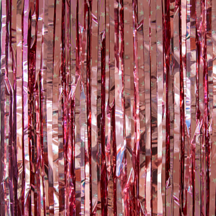 Занавес Дождик Звезды Розовое Золото Металлик 100*200 см.