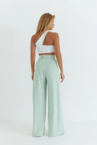 Брюки палаццо мятного цвета