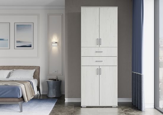 НЕЛЬСОН ШК 05 ШкафФасад ДУБ КРАФТ БЕЛЫЙ/Корпус ДУБ КРАФТ БЕЛЫЙ