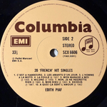 Edith Piaf ‎– 20 "French" Hit Singles (Англия 1979г.)
