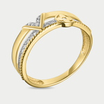 Кольцо женское из желтого золота 585 пробы с фианитами (арт. к1442л)