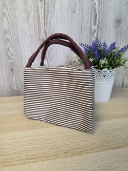 Термосумка для обеда, в коричневую полоску 0331-6