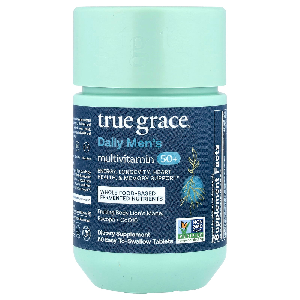 True Grace, мультивитамины для мужчин старше 50 лет, 60 таблеток, которые легко глотать