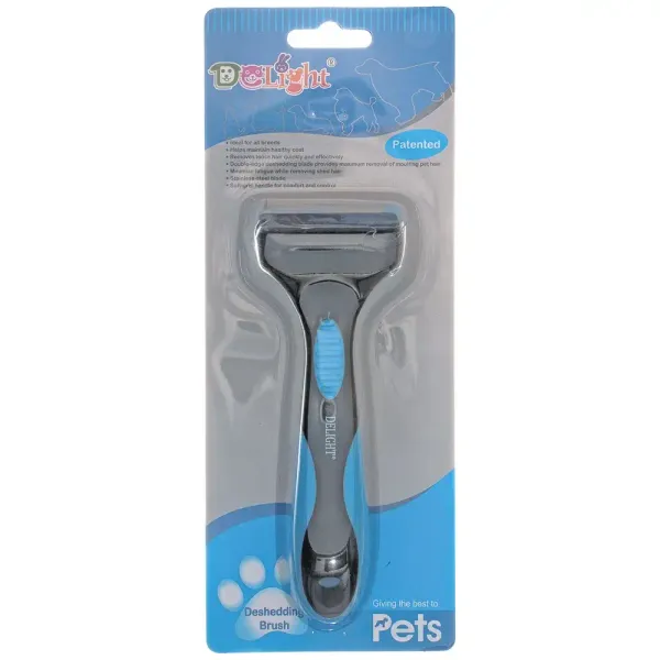 Дешеддер DeLIGHT малый с изгибом для длинношерстных животных малых и средних пород, 40 зубьев