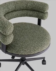 Стул офисный Castor, зелёное букле, чёрные ножки