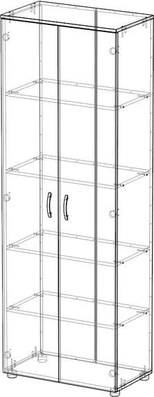 Стеллаж закрытый Стандарт Про ясень шимо светлый