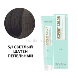Профессиональный перманентный крем-краситель для волос Bouticle Expert Color Hair Color Cream цвет 5.1 светлый шатен пепельный, 100 мл