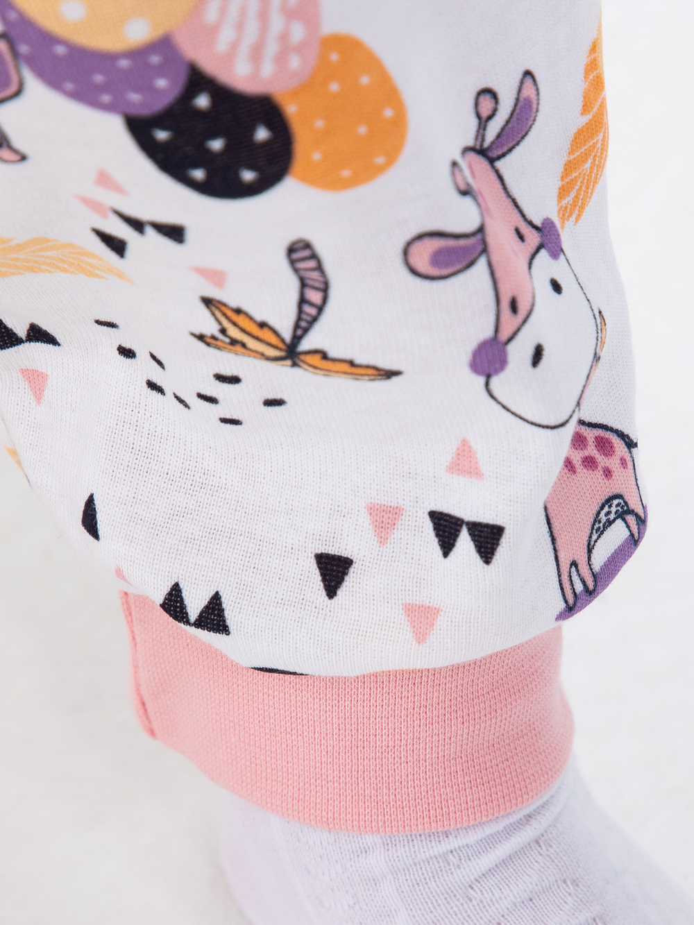 Детская пижама с брюками дПБ-41/жирафик-розовый