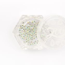 Zoo nail Стразы стеклянные прозрачные ABC голография SS4 (1,5мм), 100шт