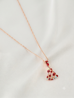 Подвеска на цепочке Россыпь из красных камней Swarovski