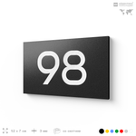 Табличка с номером 98 на дверь квартиры, для офиса, кабинета, аудитории, склада, черная 120х70 мм, Айдентика Технолоджи