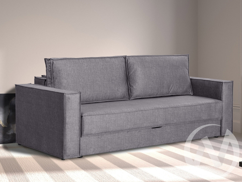 Диван прямой Эдельвейс (БД) SQUARE 23 (велюр светло-серый)