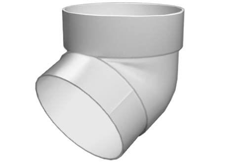 Колено трубы 67 град. ПВХ белый