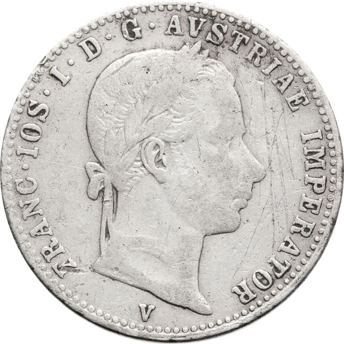 1/4 флорина 1859 Австрия VF