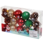 Набор украшений «Зимние блики» 25*15*5 см (15 предметов), Мультицвет