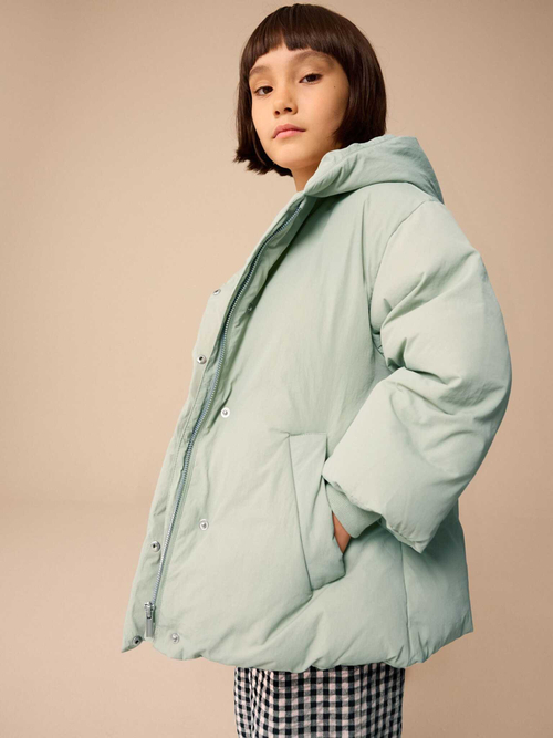 Куртка утепленная с капюшоном для девочки Next E25-189, Мятный