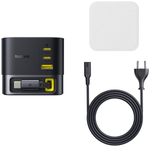 Зарядное устройство Baseus Super GaN Desktop with Retractable Cable 3C+U 100W USB Type-C, USB черный