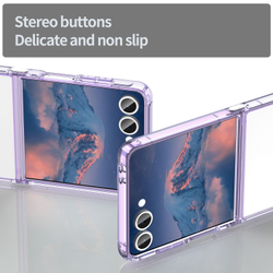 Чехол прозрачный для Samsung Galaxy Z Flip 7, мягкие усиленные боковые рамки фиолетового цвета